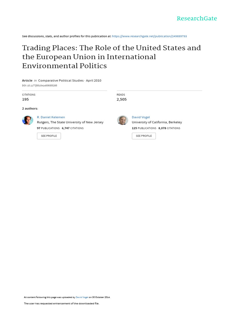 Trading Places The Role of The United States and T | PDF | European ...