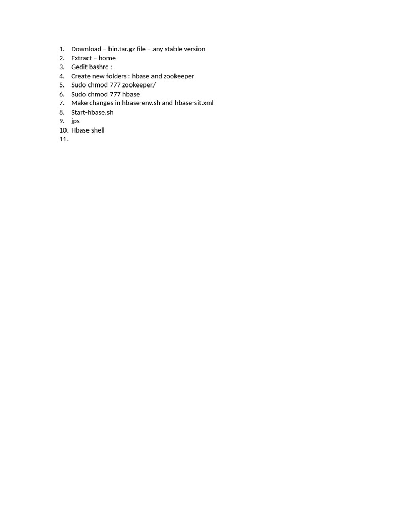 Hbase Ubuntu Installation | PDF