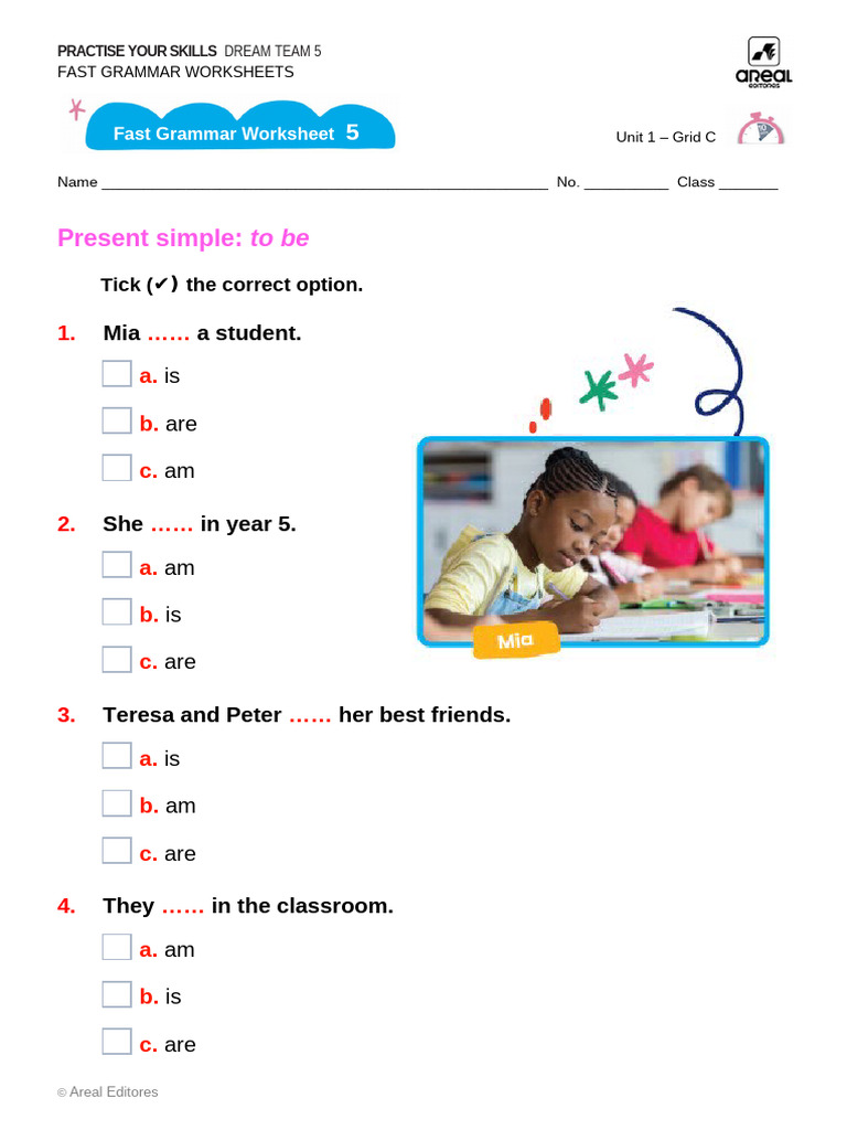 Fast Grammar Worksheet: Present Simple | PDF