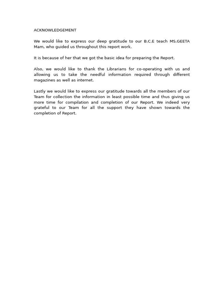 Acknowledgement | PDF