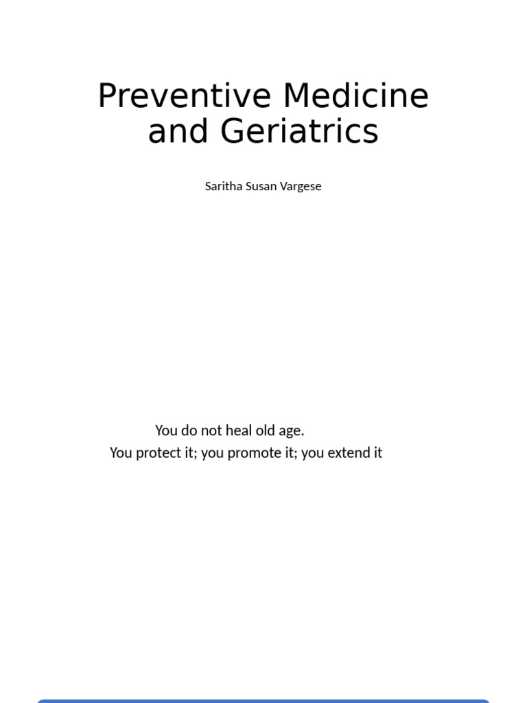 Geriatrics and Preventive Medicine Insights | PDF | Geriatrics | Dementia