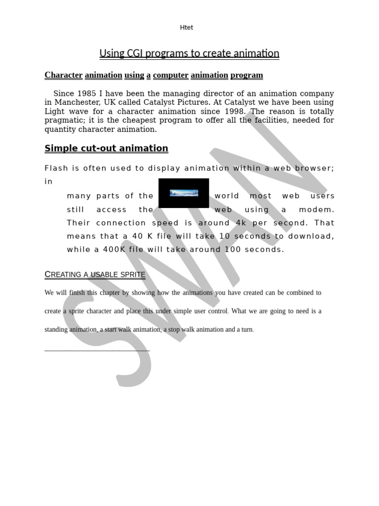 CGI Animation Techniques and Tools | PDF | Computer Animation | Computing