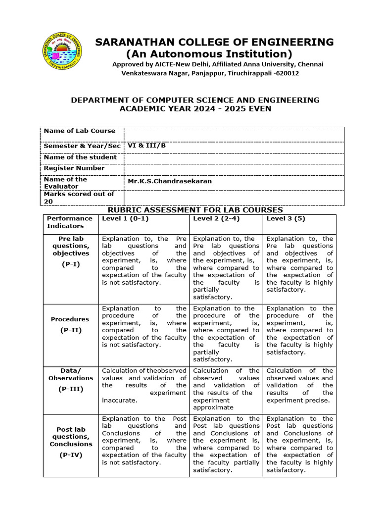 CCS339 Lab Assessment Overview | PDF | Engineering | Methodology
