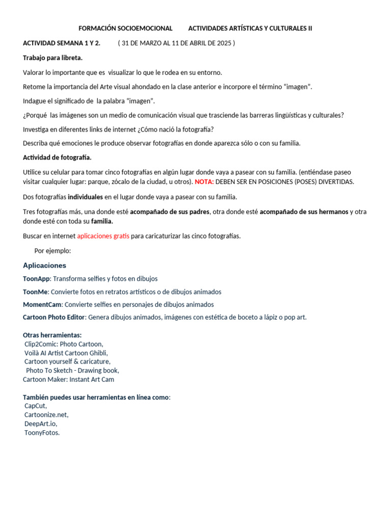 Actividad Semana 1 y 2 | PDF