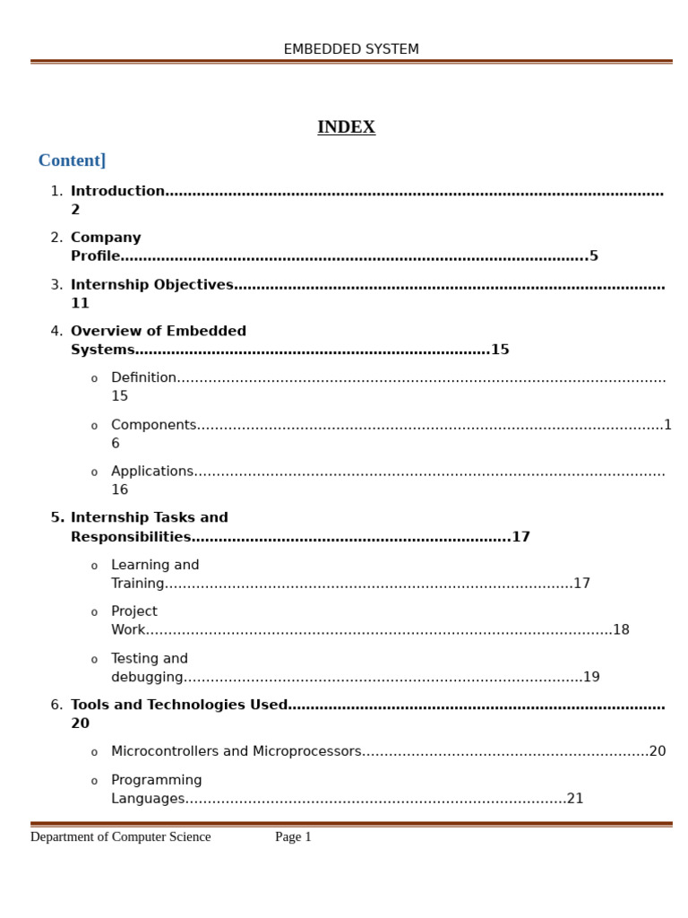 Overview of Embedded Systems and Internship | PDF | Embedded System ...