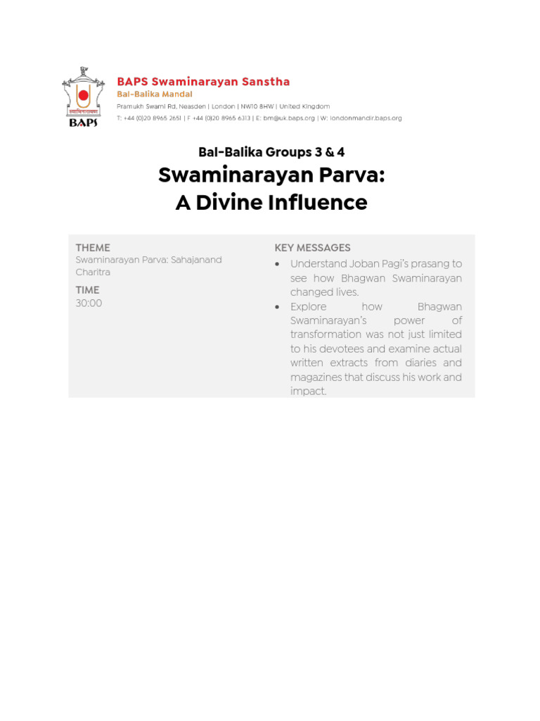 Presentation 1 - A Divine Influence | PDF