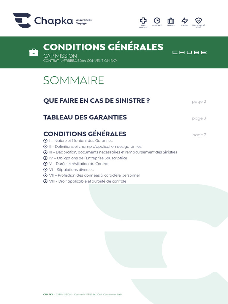 Définition et garanties de la chapka | PDF | Assurance | Accident ...