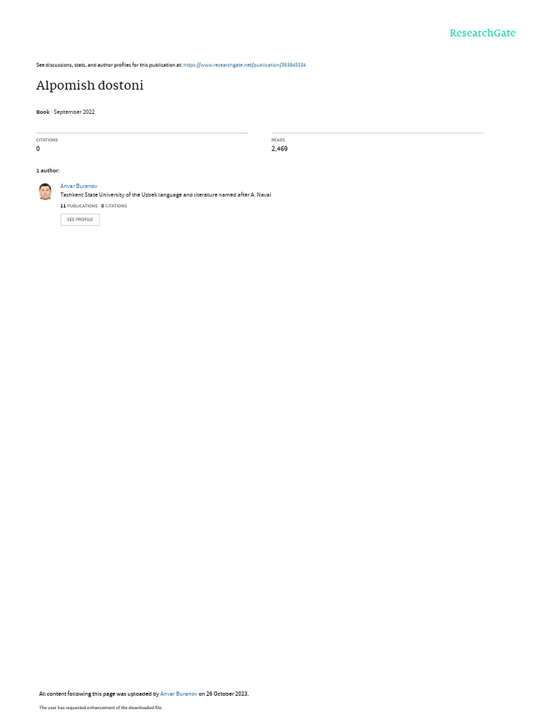 Alpomishdostoni | PDF