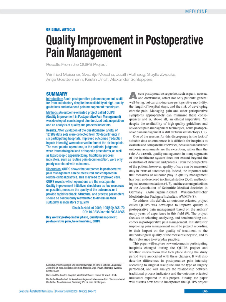 DTSCH Arztebl Int-105-0865 | PDF | Surgery | Pain Management