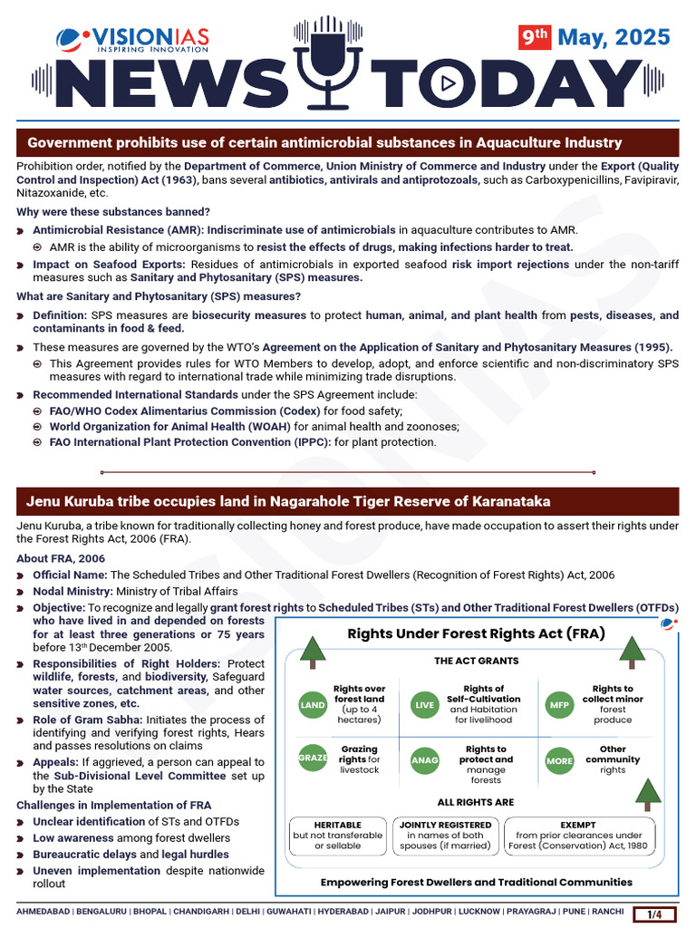 VisionIAS Daily Current Affairs 9 May 2025 | PDF | Refugee