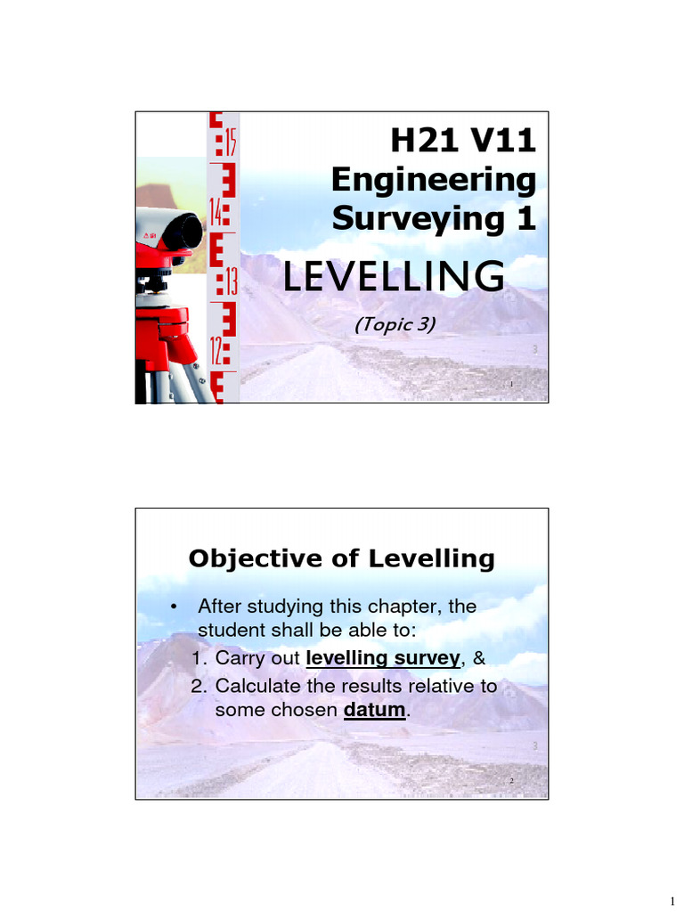Levelling Techniques in Surveying | PDF | Surveying | Sea Level