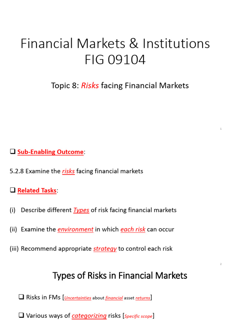 Types of Risks in Financial Markets | PDF | Risk | Investing