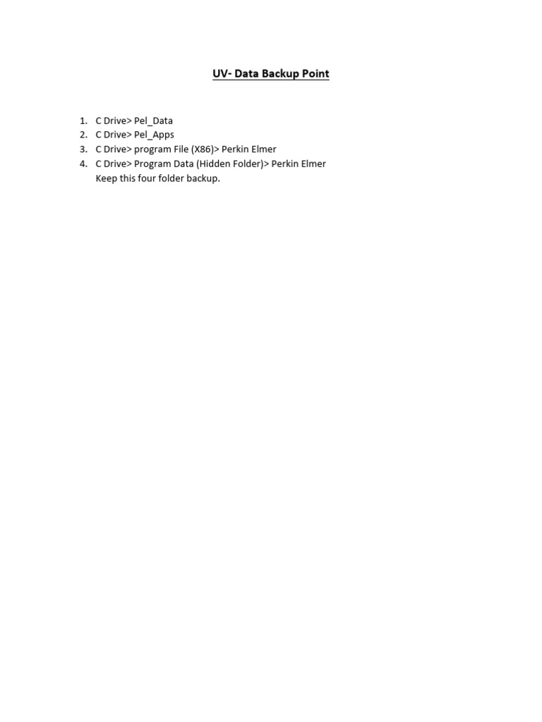 UV Data Backup Point | PDF