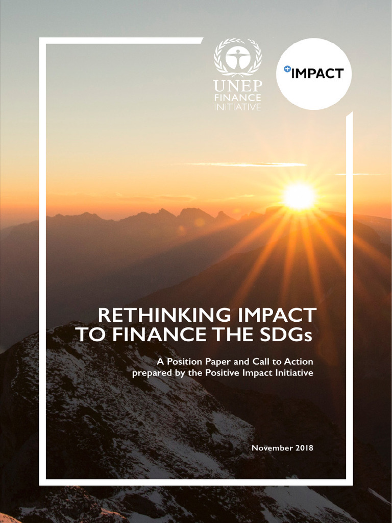 Rethinking Impact To Finance The SDGs | PDF | Sustainability | Externality