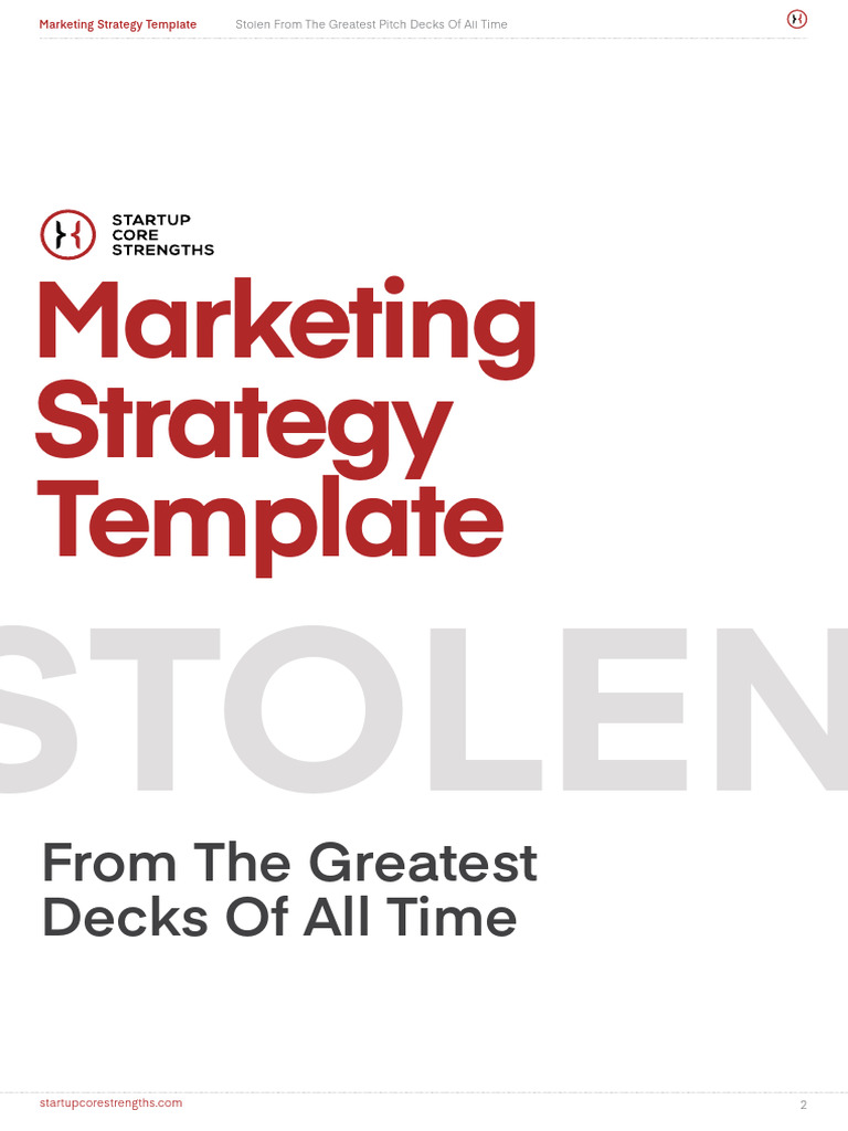 Marketing Strategy Template Guide | PDF | Startup Company | Small ...
