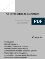 An Introduction To BioMetrics