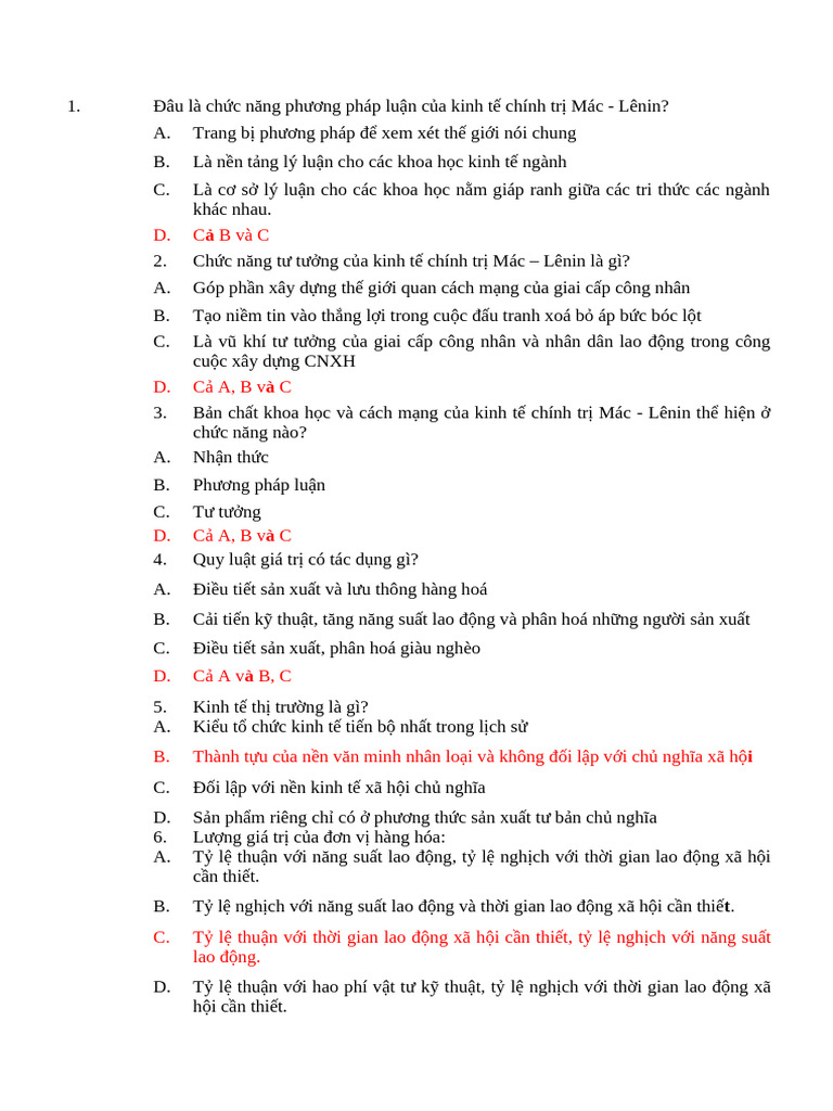 Ôn tập KTCT | PDF