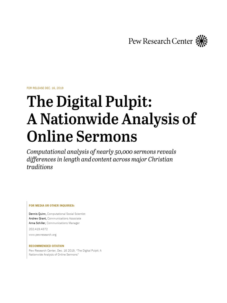 Analysis of Online Sermons by Tradition | PDF | Sermon | Protestantism