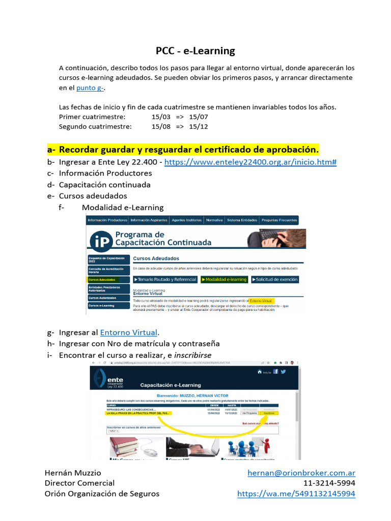 Instructivo - PCC - E-Learning.v03 | PDF