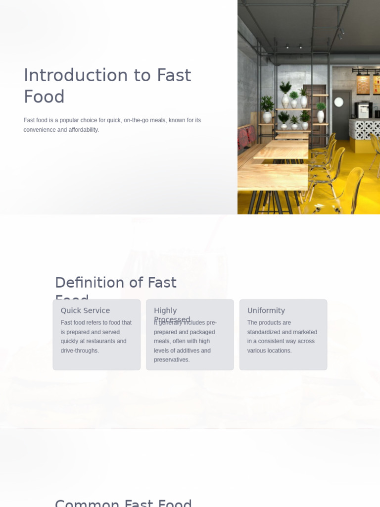 Fast Food: Nutrition and Health Impact | PDF | Fast Food | Fat