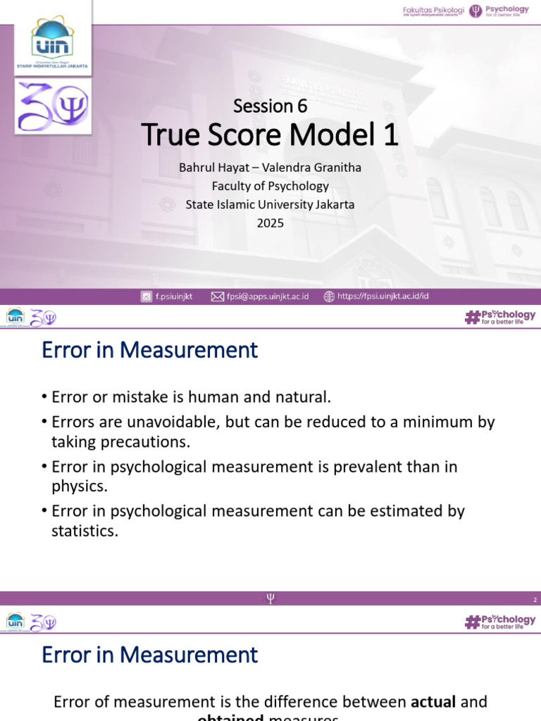 P6 Psikomet2025 | PDF | Observational Error | Errors And Residuals