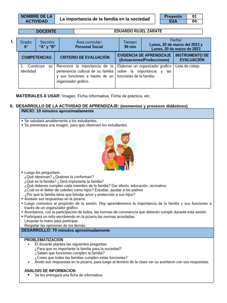 Importancia de la Familia en la Sociedad | PDF | Familia | Evaluación