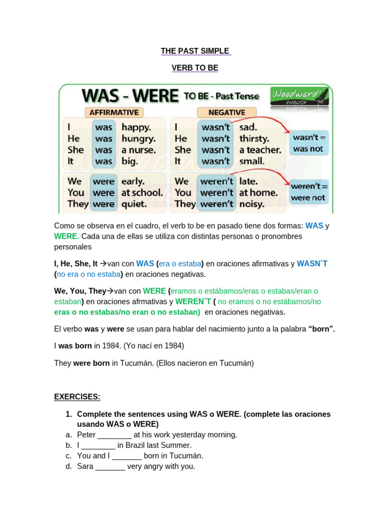 Past Simple To Be Prom Acomp | PDF