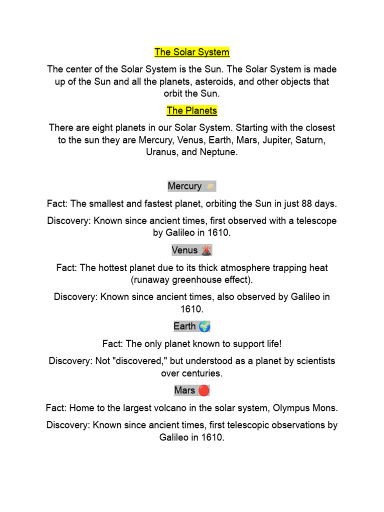 The Solar System | PDF