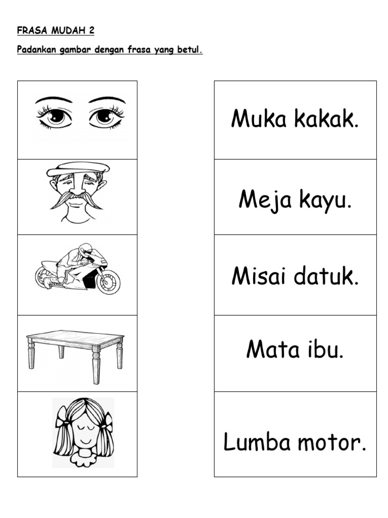 Latihan Padankan Gambar Prasekolah | PDF