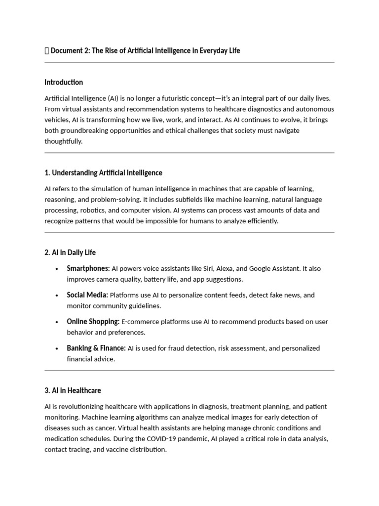 AI's Impact on Daily Life and Ethics | PDF | Artificial Intelligence ...