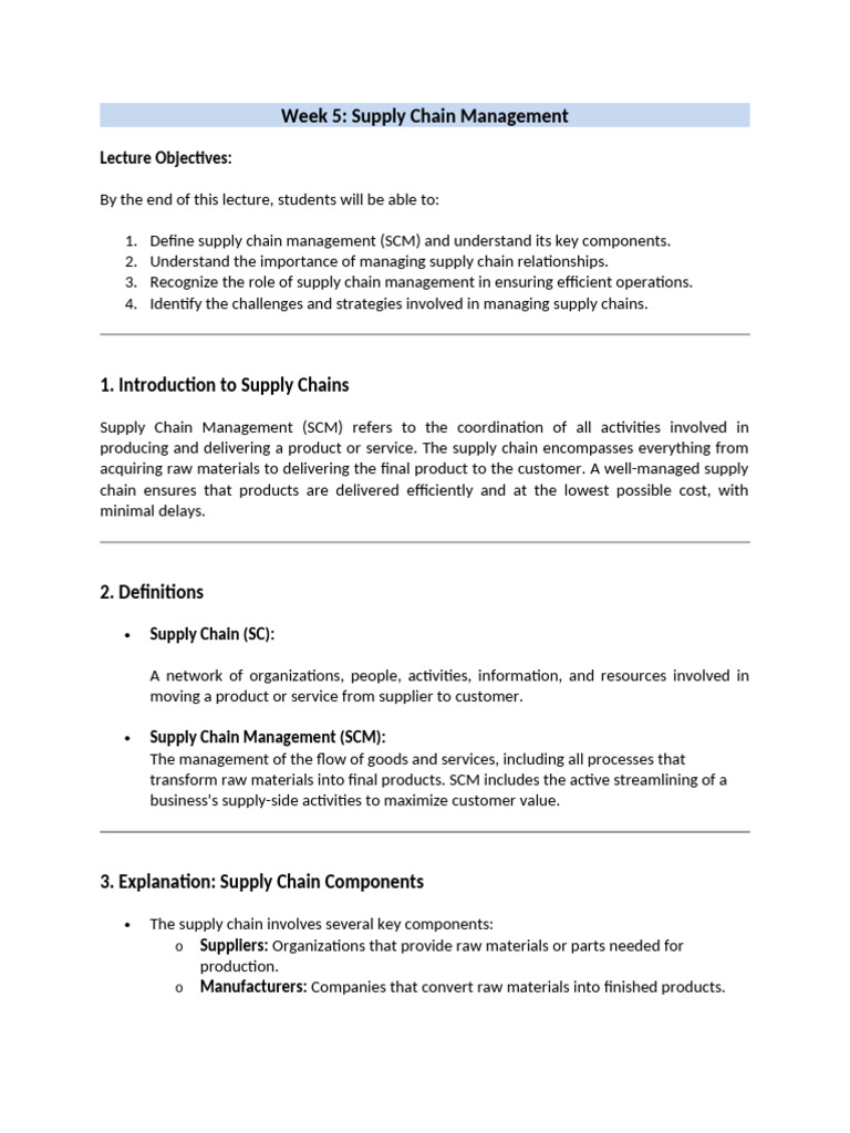 Understanding Supply Chain Management | PDF | Supply Chain | Supply ...