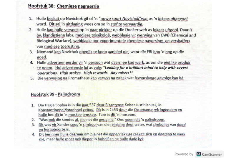 Donkerweb Hoofstuk 42 Memo | PDF