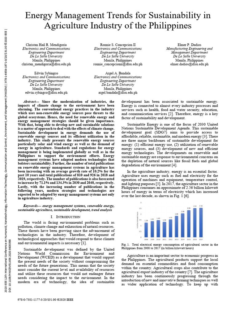 Energy Management Trends For Sustainability in Agriculture Industry of ...
