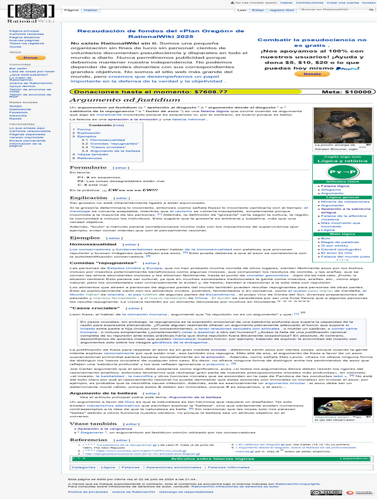 Argumento Ad Fastidium - RationalWiki | PDF | Asco | Falacia
