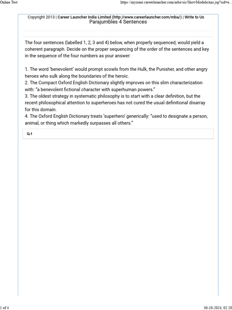 Parajumbles Sentence Sequencing Guide | PDF | Superheroes