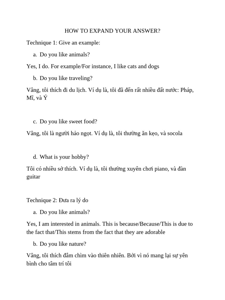 How To Expand Your Answer | PDF
