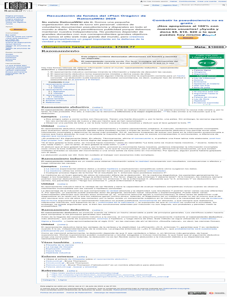 Razonamiento - RationalWiki | PDF | Razonamiento deductivo ...