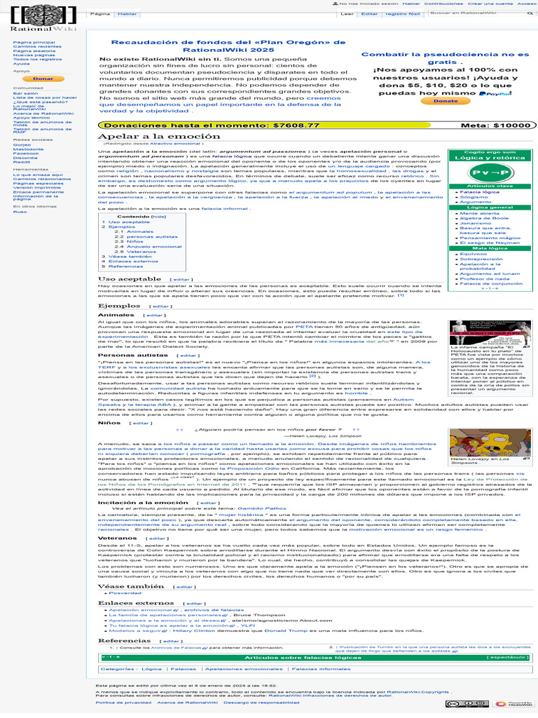Apelación A La Emoción - RationalWiki | PDF | Autismo | Falacia
