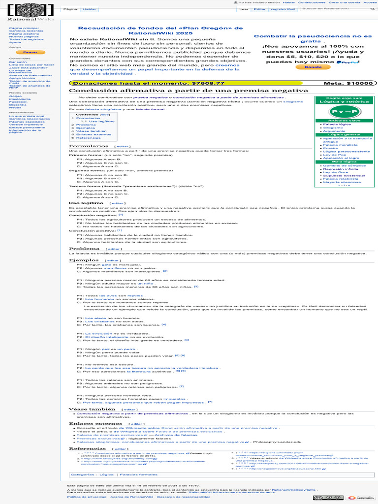 Conclusión Afirmativa A Partir de Una Premisa Negativa - RationalWiki ...
