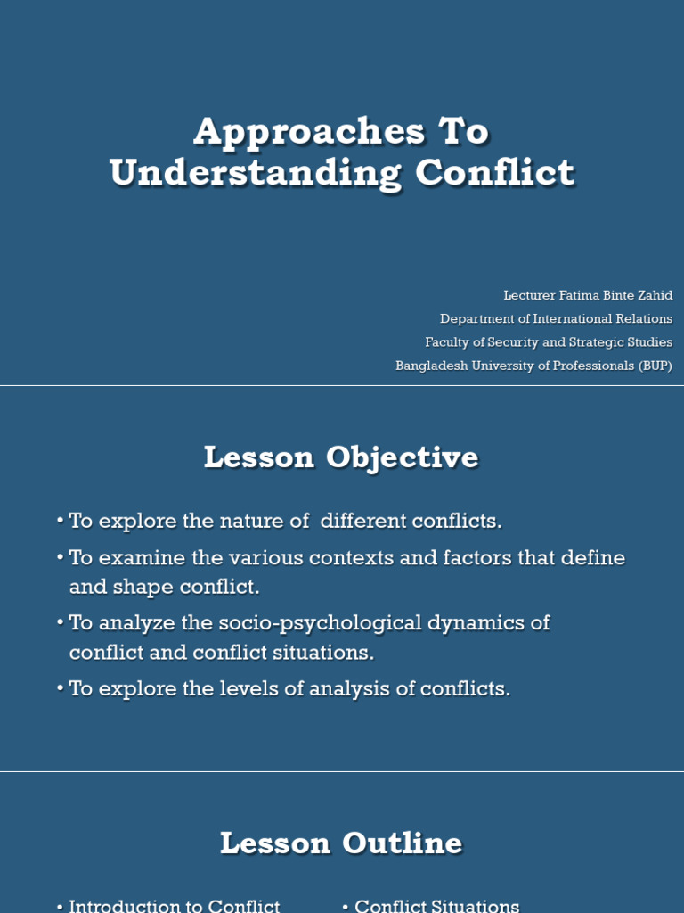 Understanding the Nature of Conflict | PDF | Conflict (Process) | Violence