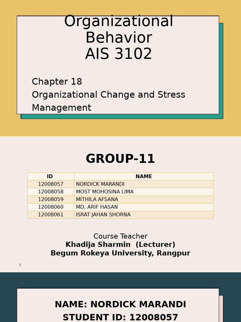 Organizational Change and Stress Management | PDF | Stress (Biology ...