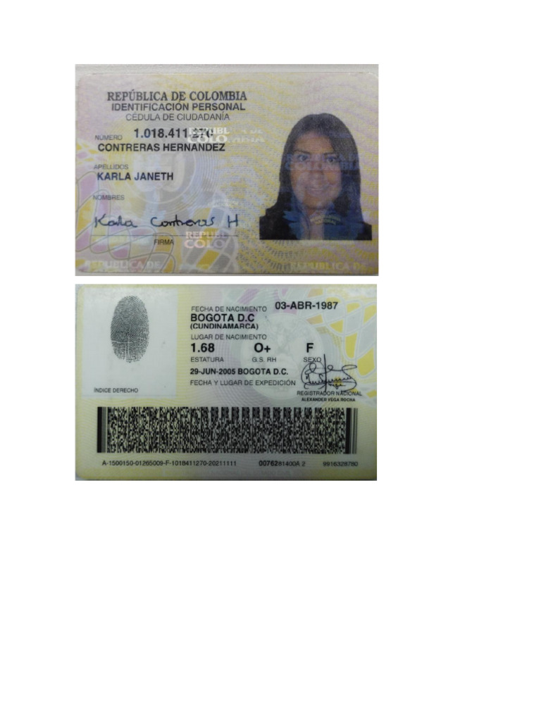 Cédula de Ciudadania | PDF