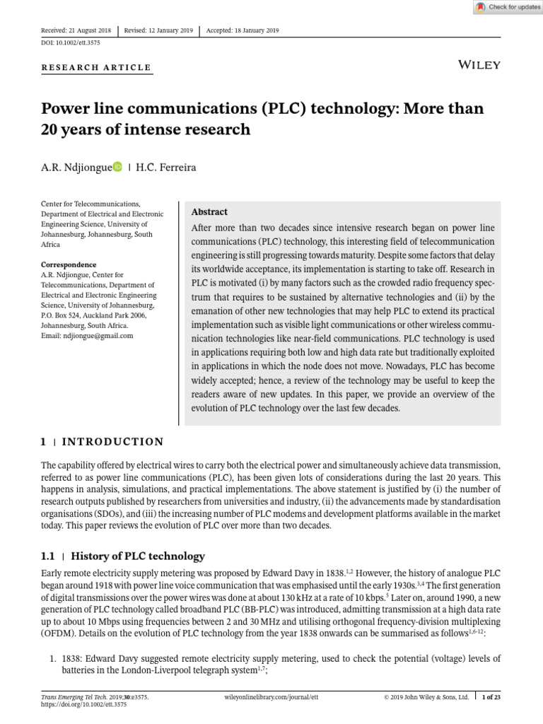 Evolution of Power Line Communications | PDF | Radio Spectrum ...