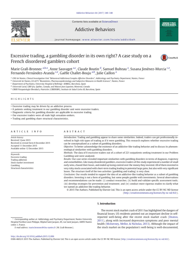 Reddit User’s Options Trading Behavior: Analysis of Gambling Disorder Risk