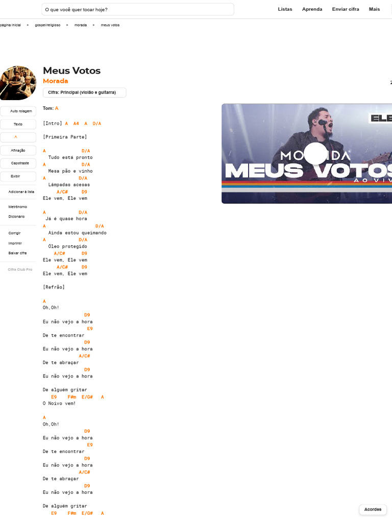 Meus Votos - Cifras e Letra | PDF | YouTube