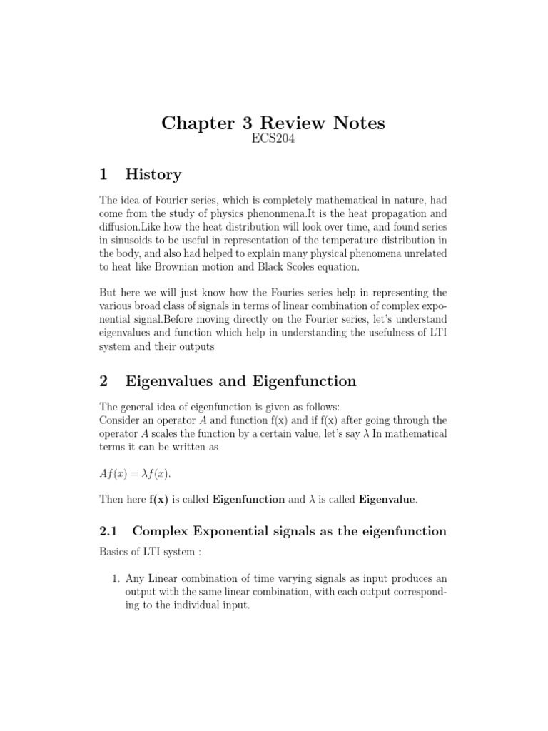 Signals and System Chapter 3 - Fourier Transform Notes | PDF | Fourier ...