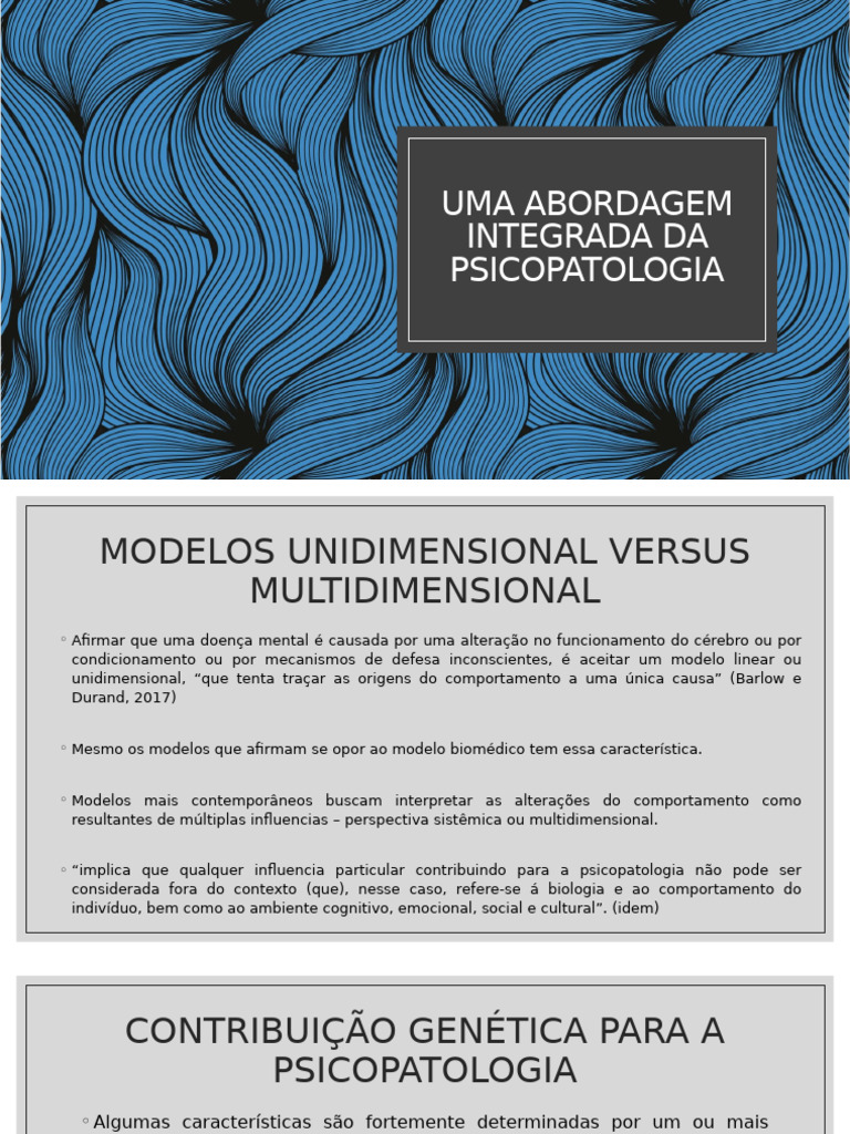 Abordagem Integrada da Psicopatologia | PDF | Neurotransmissor | Cérebro