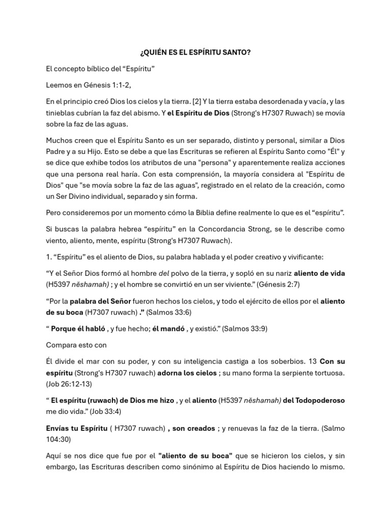 Entendiendo el Espíritu Santo en la Biblia | PDF | espíritu Santo ...