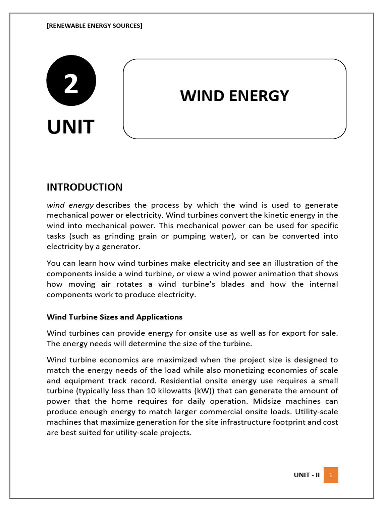 Wind Energy: Turbines & Applications | PDF | Wind Power | Wind Turbine