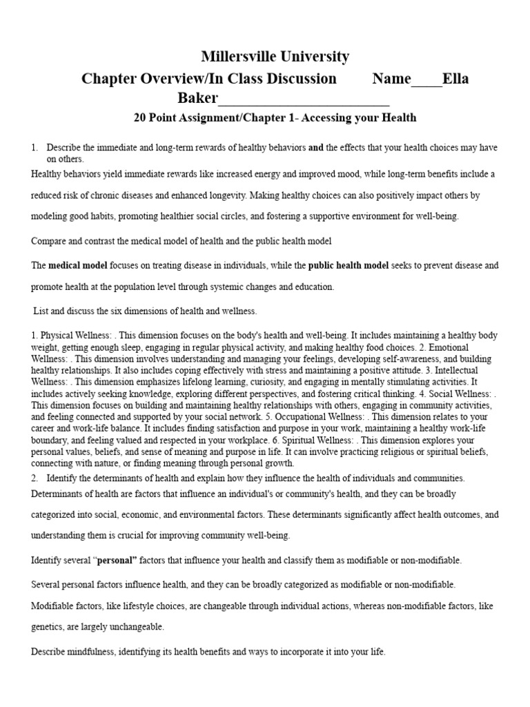 Health and Wellness Models Explained | PDF | Behavior | Mindfulness